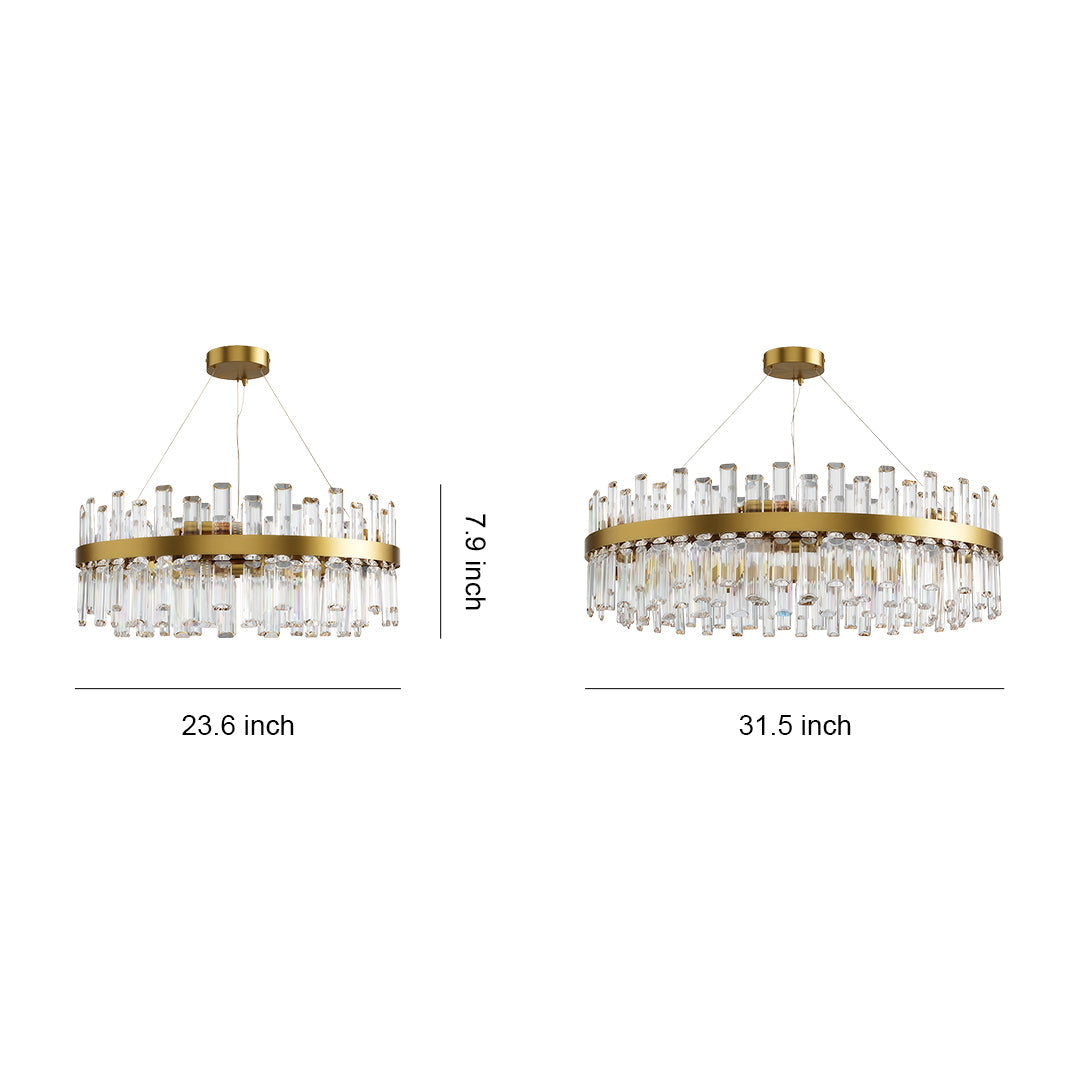 Aurelia Crystal Chandelier — Nordic Modern Ceiling Light in Copper, Nickel, or Black