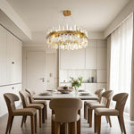 Aurelia Crystal Chandelier — Nordic Modern Ceiling Light in Copper, Nickel, or Black
