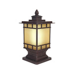 Vintage Outdoor Post Light with Aluminum Body and Glass Shade