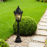 Aluminum Garden Bollard Light with Glass Shade for Pathways