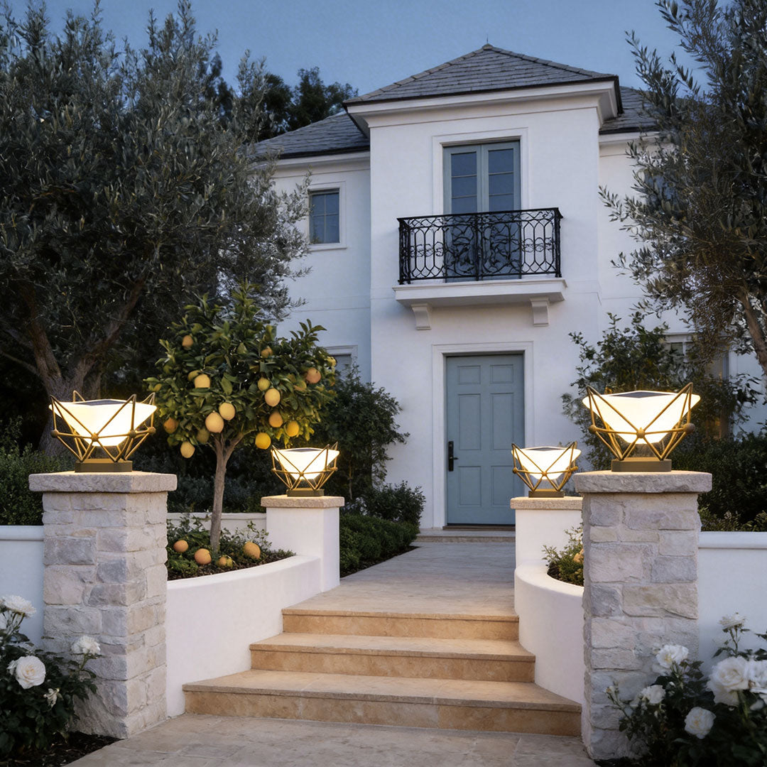 Modern Outdoor Post Lights for Garden Pathways, Stainless Steel Pillar Lanterns