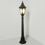 Modern European Post Light with Clear Glass Shade for Pathways and Patios