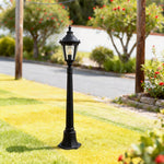 Modern European Post Light with Clear Glass Shade for Pathways and Patios