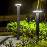 Modern Solar Path Lights in Black Aluminum for Garden and Walkway
