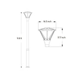 Modern LED Outdoor Lamp Post Light – 10ft Black Aluminum Garden Pole Light