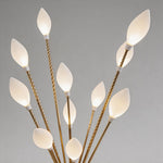 Olive Grove Floor Lamp in Gold Iron with White Shade