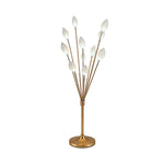 Olive Grove Floor Lamp in Gold Iron with White Shade