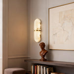 Japanese Retro Marble LED Wall Sconce in Copper Finish