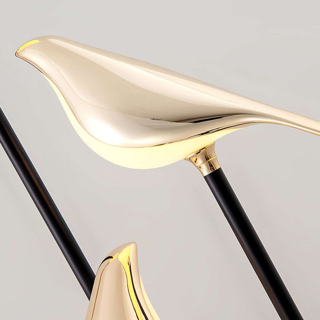 Aurelia Trio Floor Lamp — Sculptural Bird-Inspired LED Accent Light in Gold