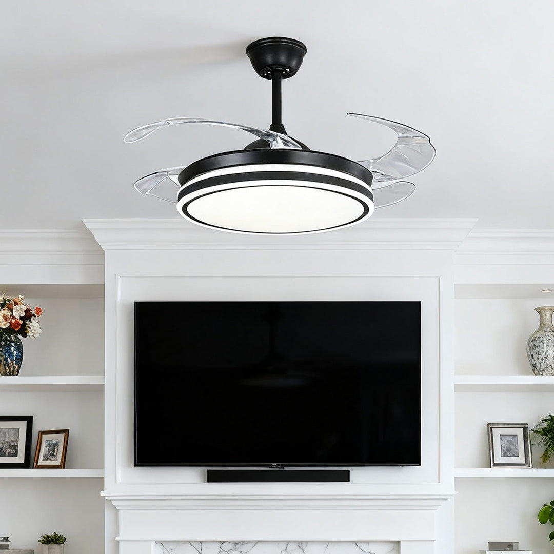 Noir All-Copper Ceiling Fan with Dimmable LED Light and Remote