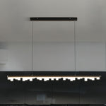 Nordic Minimalist Linear LED Pendant Light in Black Aluminum