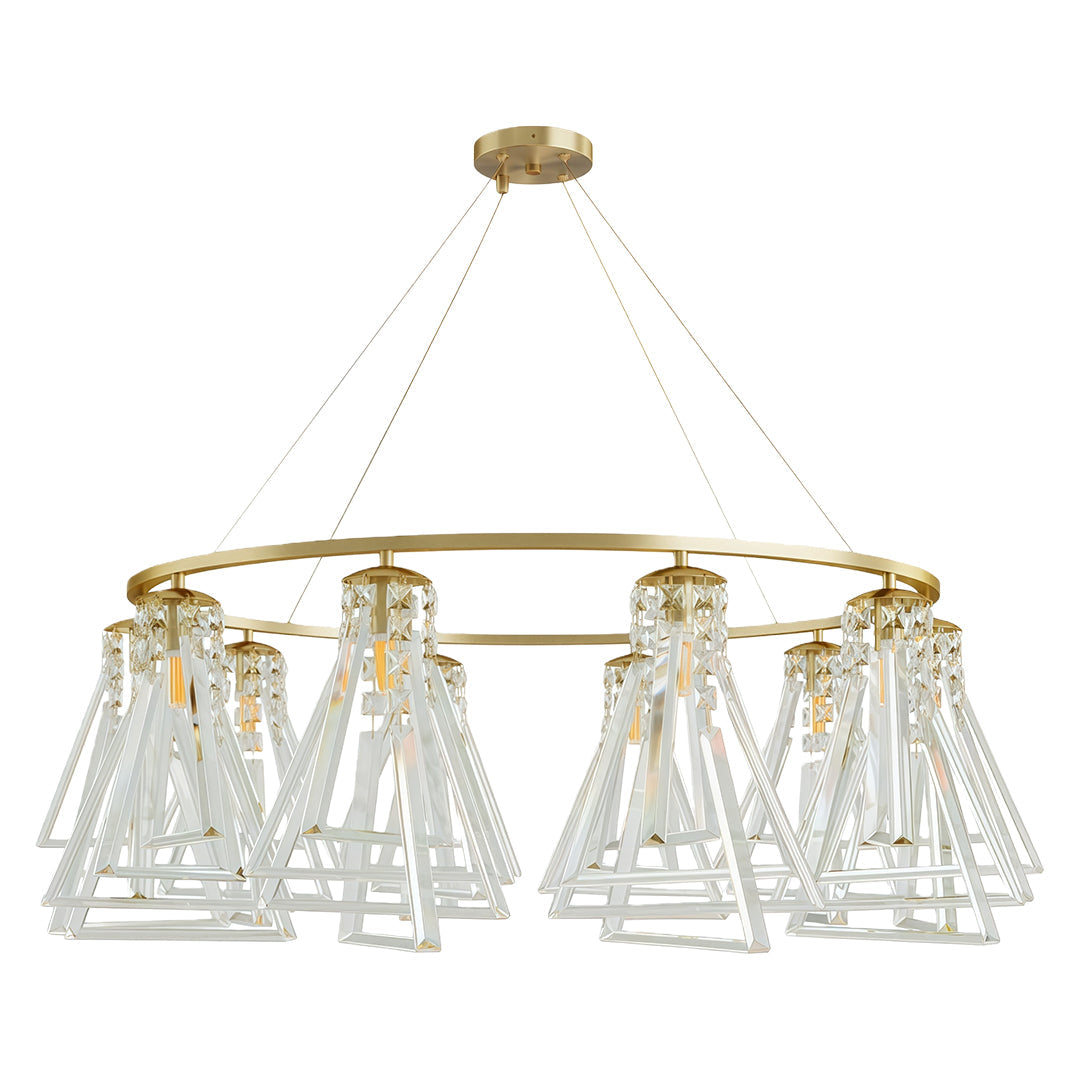Aurelia Crystal Chandelier in Brass, Chrome, or Black
