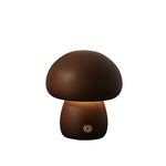 Aurora Wooden Mushroom Table Lamp with Touch Dimming