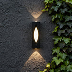 Modern Outdoor Wall Sconce with Integrated LED – Black Aluminum
