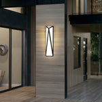 Modern Outdoor Wall Light in Black Stainless Steel with Warm LED