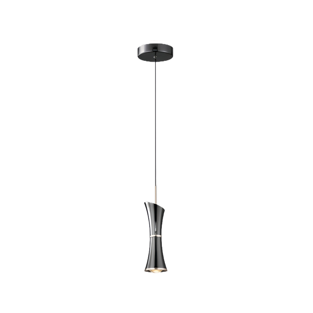 Modern Mini Pendant Light in Pearl Black with Adjustable Cord