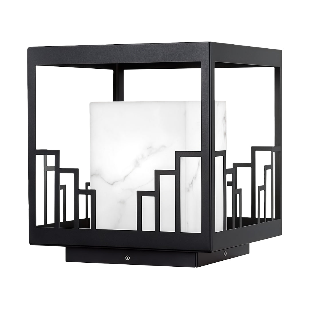 Minimalist Outdoor Pillar Light in Matte Black Stainless Steel