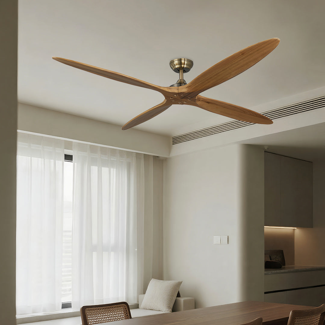 Aria 60" Modern Wood Ceiling Fan with Remote, Bronze Finish