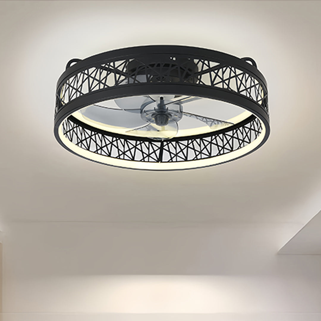 Aurelia Round LED Ceiling Fan with Light – Modern Nordic Flush Mount