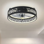 Aurelia Round LED Ceiling Fan with Light – Modern Nordic Flush Mount