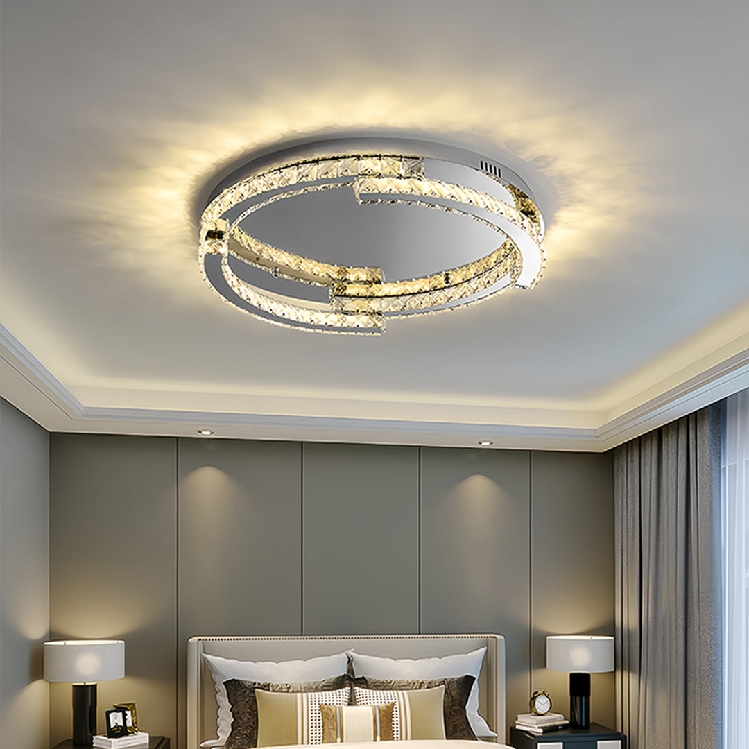 Lumière Cristal LED Flush Mount Ceiling Light in Silver