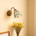 Artisan Stained Glass Wall Sconce with Brass Frame – American Country Lighting