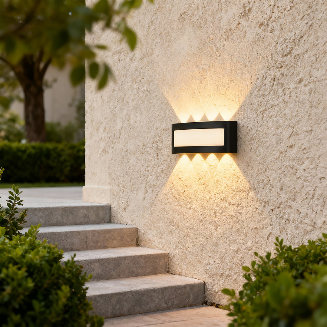 Aurelia Outdoor Up & Down Wall Sconce in Black Aluminum
