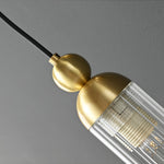 Modern Brass Wall Mount Pendant Light with Glass Shade