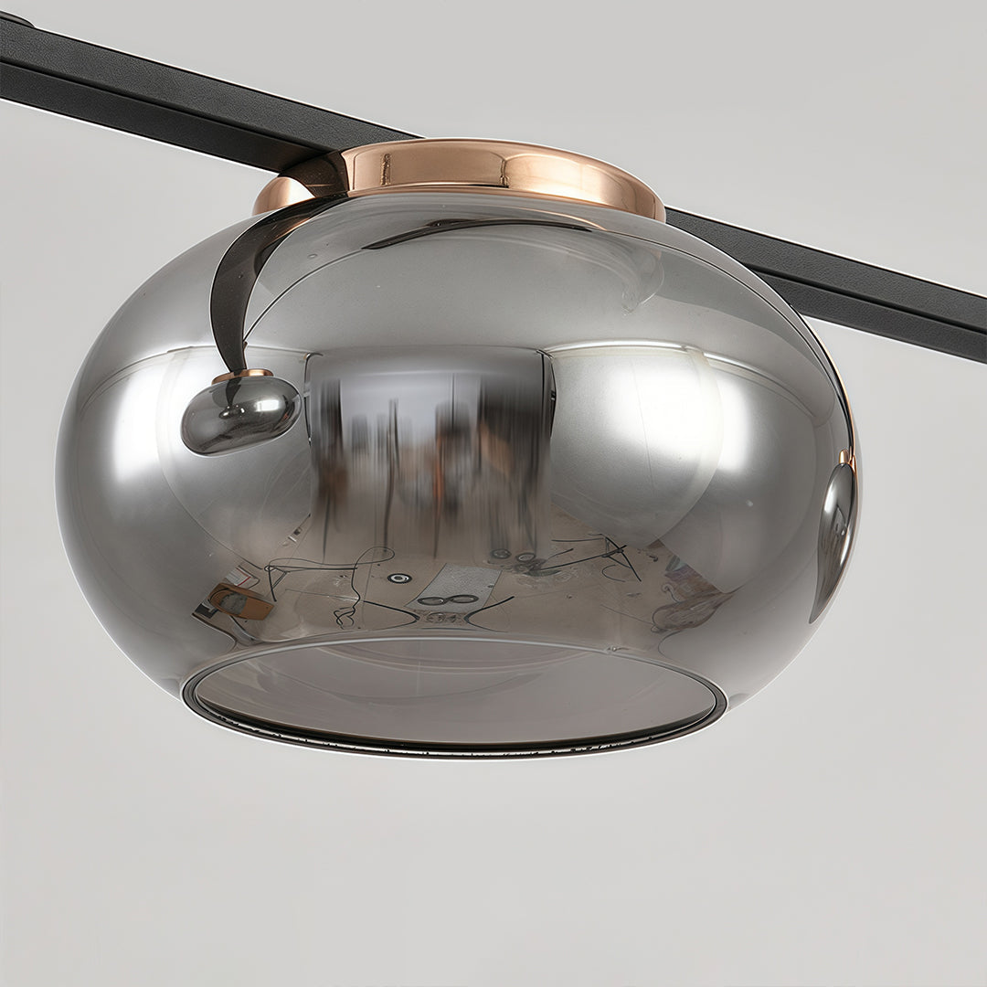 Smoked Gray Glass Pendant Light with Full-Spectrum LED, Italian Minimalist Design