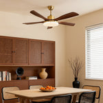 Aurelia Retro Wooden Ceiling Fan with Integrated LED Light and Remote