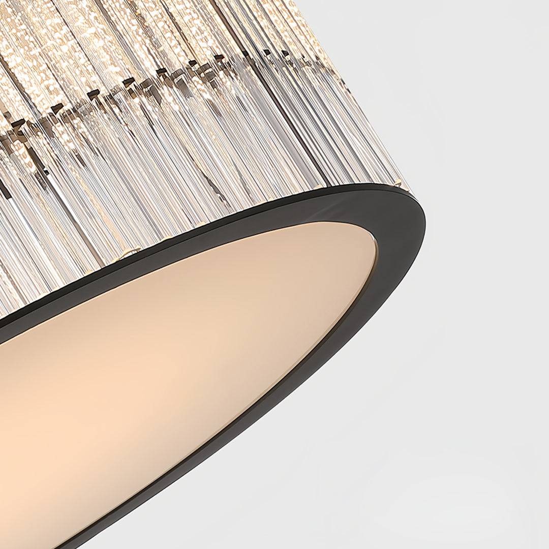 Lumina Crystal Flush Mount Ceiling Light in Black and Glass