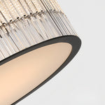 Lumina Crystal Flush Mount Ceiling Light in Black and Glass
