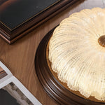 Walnut Wood Retro Dome Flush Mount Ceiling Light with Prismatic Glass Shade