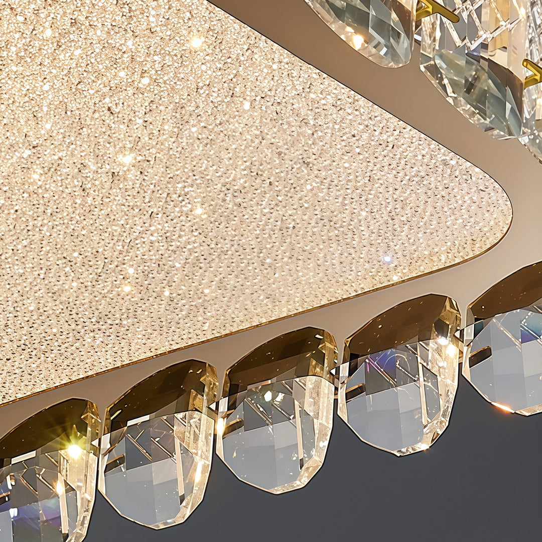 Luxury Crystal Flush Mount Ceiling Light with Chrome Frame and LED