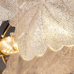 French Glass Garland Chandelier with Brass Finish, Crystal Accents