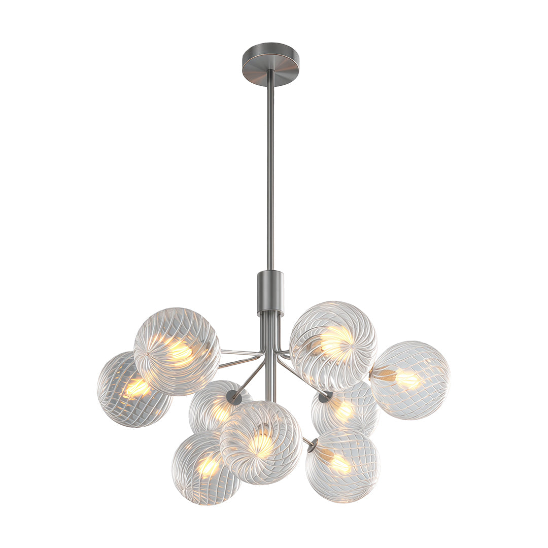 Solid Copper Glass Ball Chandelier | Modern Luxury Pendant Light