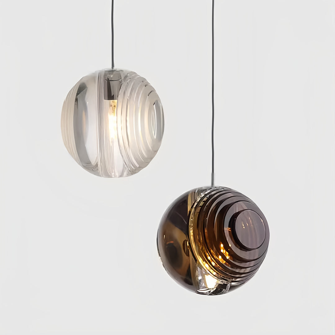 Aurelia Crystal Accent Pendant Light in Teal and Brown