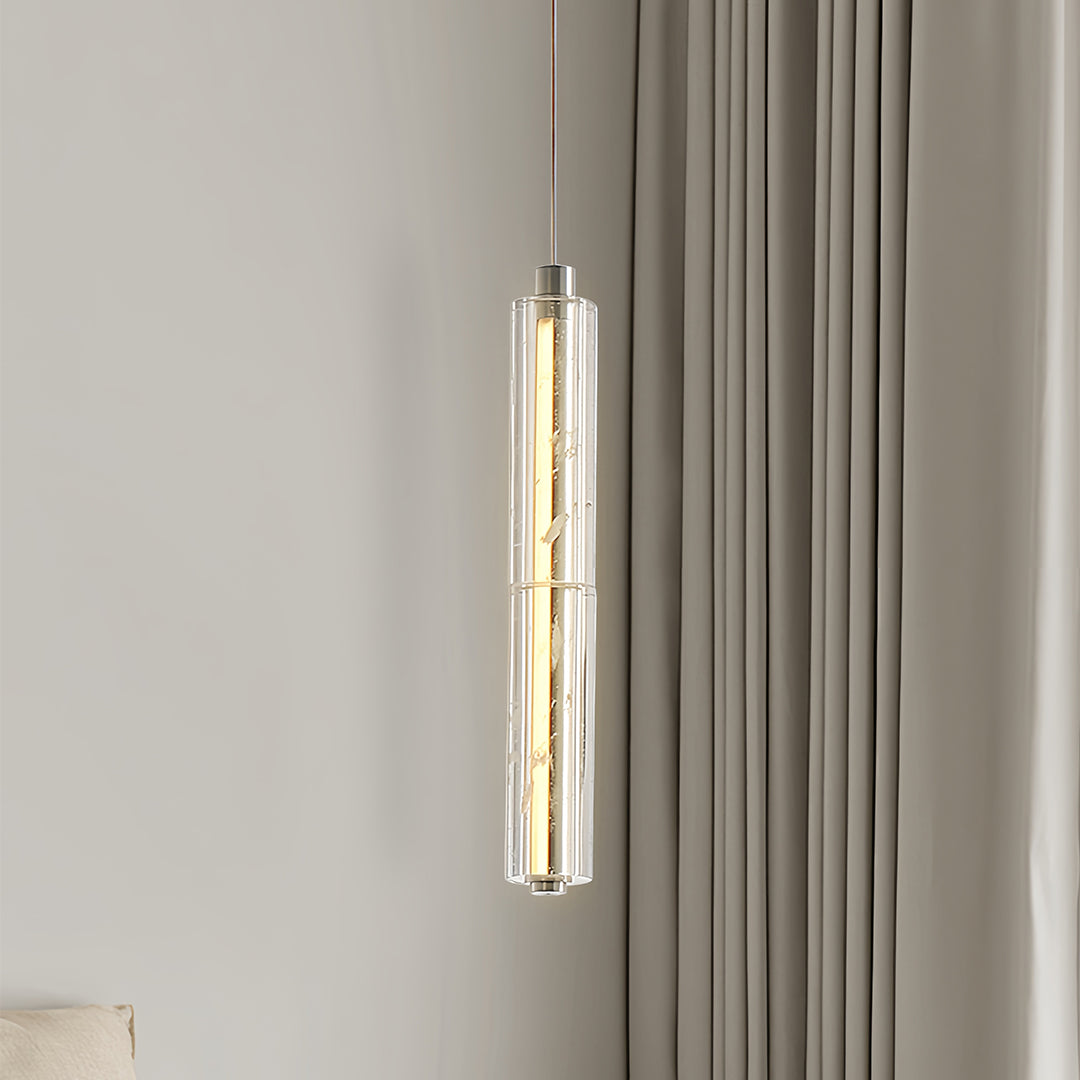 Linear Crystal Pendant Light | Modern Chrome LED Hanging Lamp for Dining Room & Kitchen Island