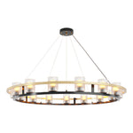 Aurelia Copper Modern Chandelier with Clear Glass Shades
