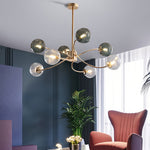 Aurelia Six-Light Clear Glass Flush Mount Ceiling Light in Champagne Gold