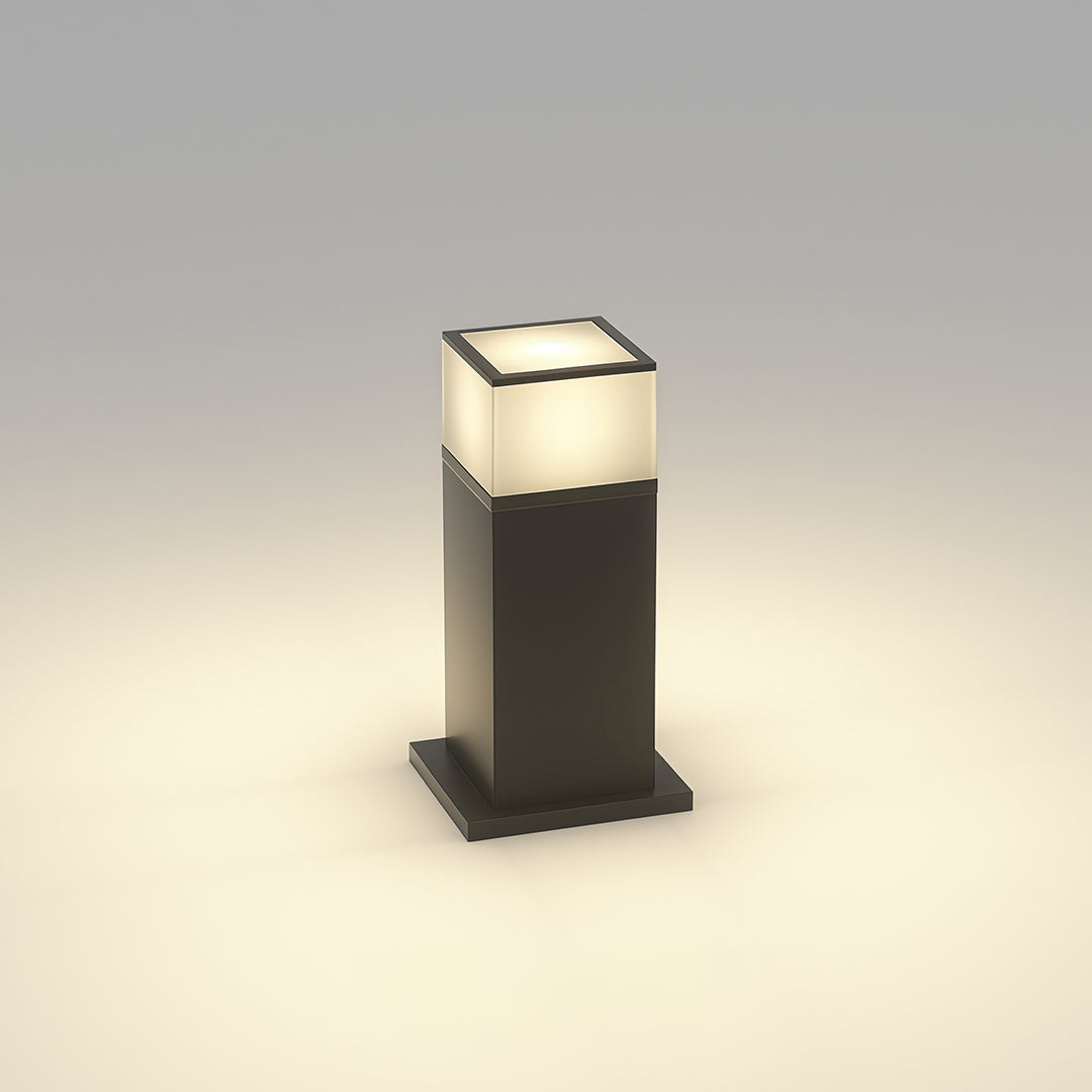 Modern Square Outdoor Bollard Light for Pathways & Gardens