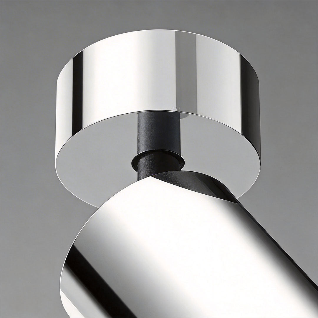 Bauhaus Silver LED Spotlights, Full-Spectrum Directional Ceiling Lights, Set of 2