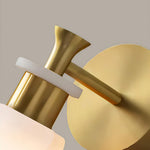 Luxury Brass Wall Sconce with Marble Shade, Minimalist LED Lighting for Modern Interiors