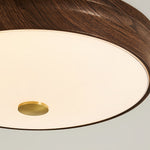 Art Deco Walnut Flush Mount Ceiling Light with Full-Spectrum LED