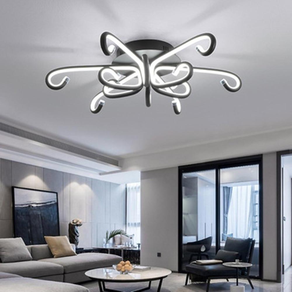 Modern Artistic Octopus Inspired Flush Mount Ceiling Light With Sleek Curved Led Design