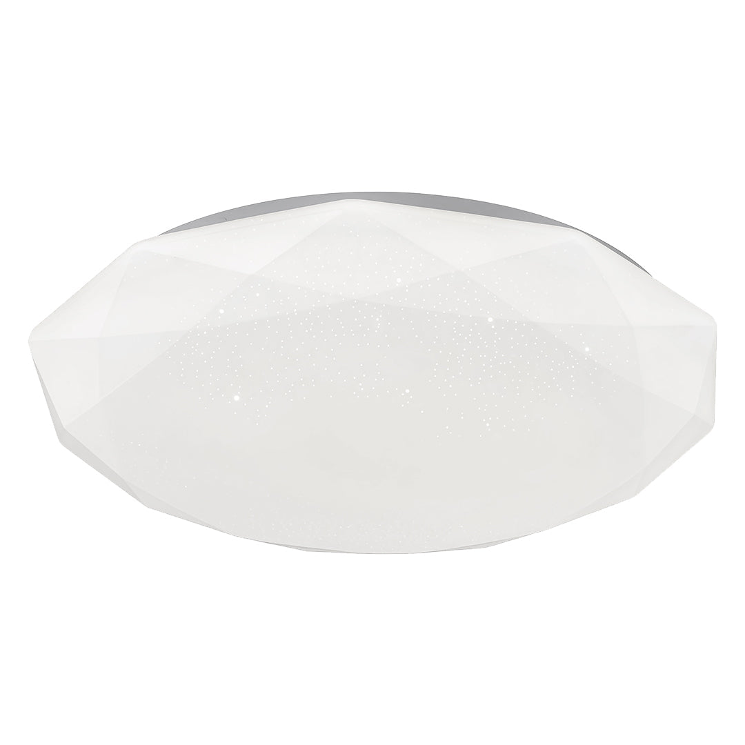 Aurelia Geometric Flush Mount Ceiling Light in White with Full-Sky Star Effect