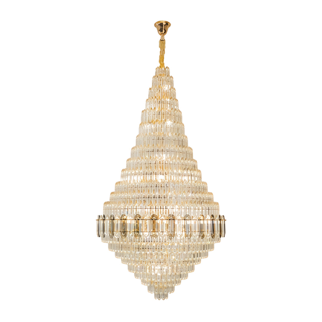 Aurelia Gold Crystal Chandelier – Large French Art Glass Pendant for Living & Dining