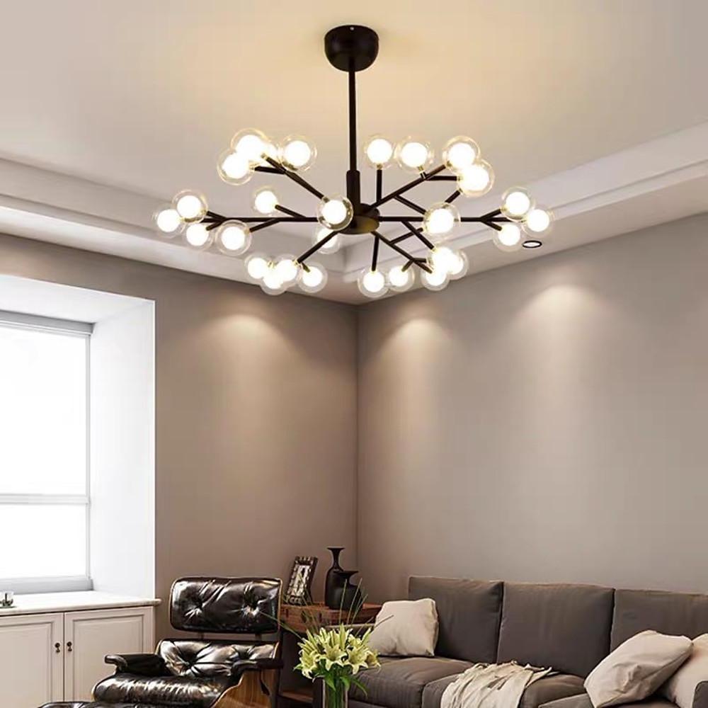 Novelty Iron Chandelier With 30 Light Glass Orbs Bubble 33 Wide Led Lighting