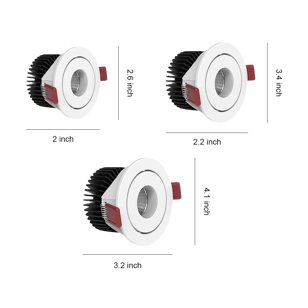 Hill-Shaped Recessed LED Spotlight with Full-Spectrum Light