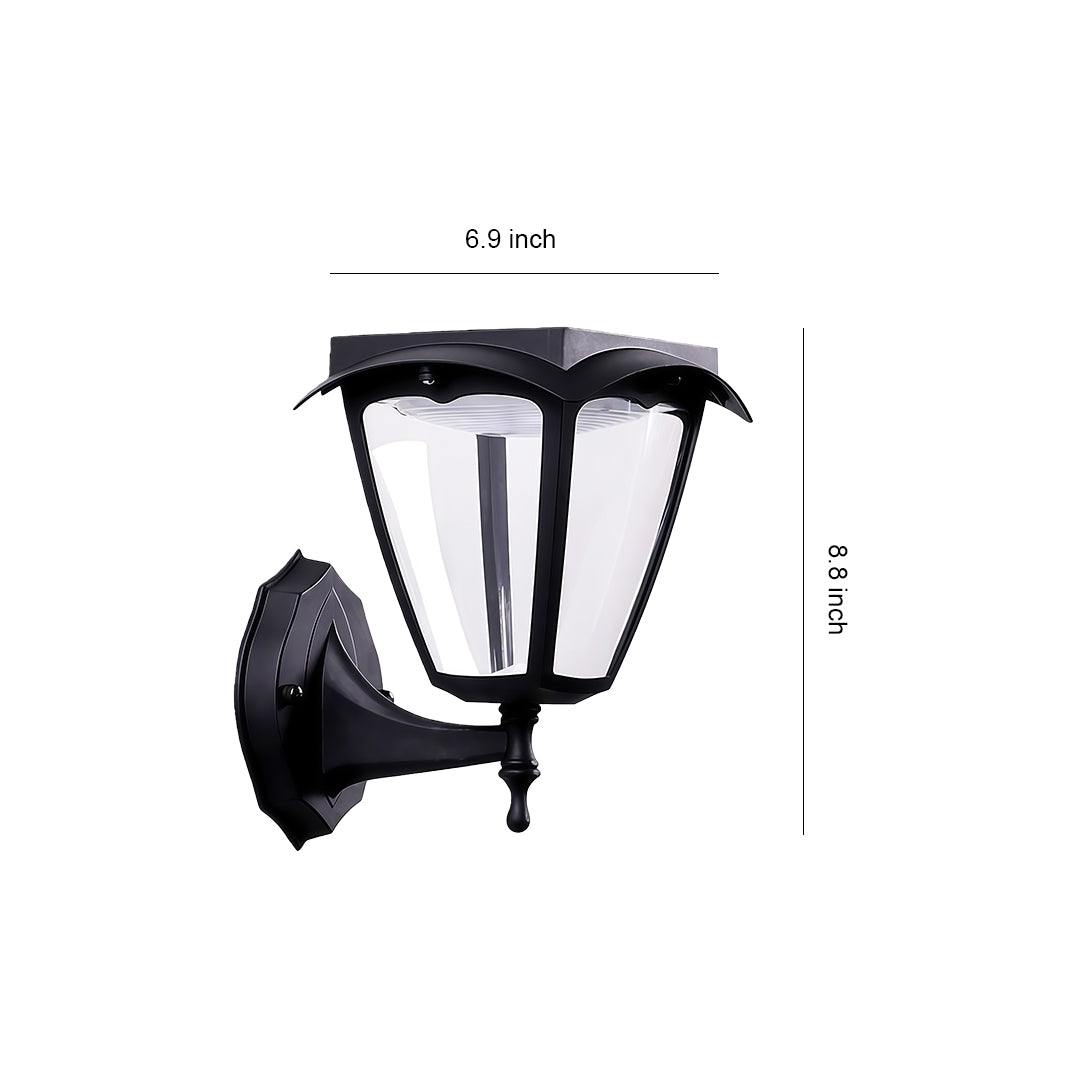 Modern Outdoor Wall Sconce with Solar Powered LED Lighting